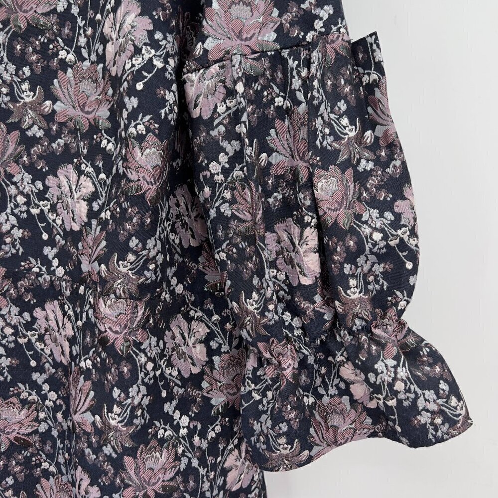 Eloquii Studio Plus Floral And Silver Detail Knee Length Dress Women's 18 - Picture 4 of 10